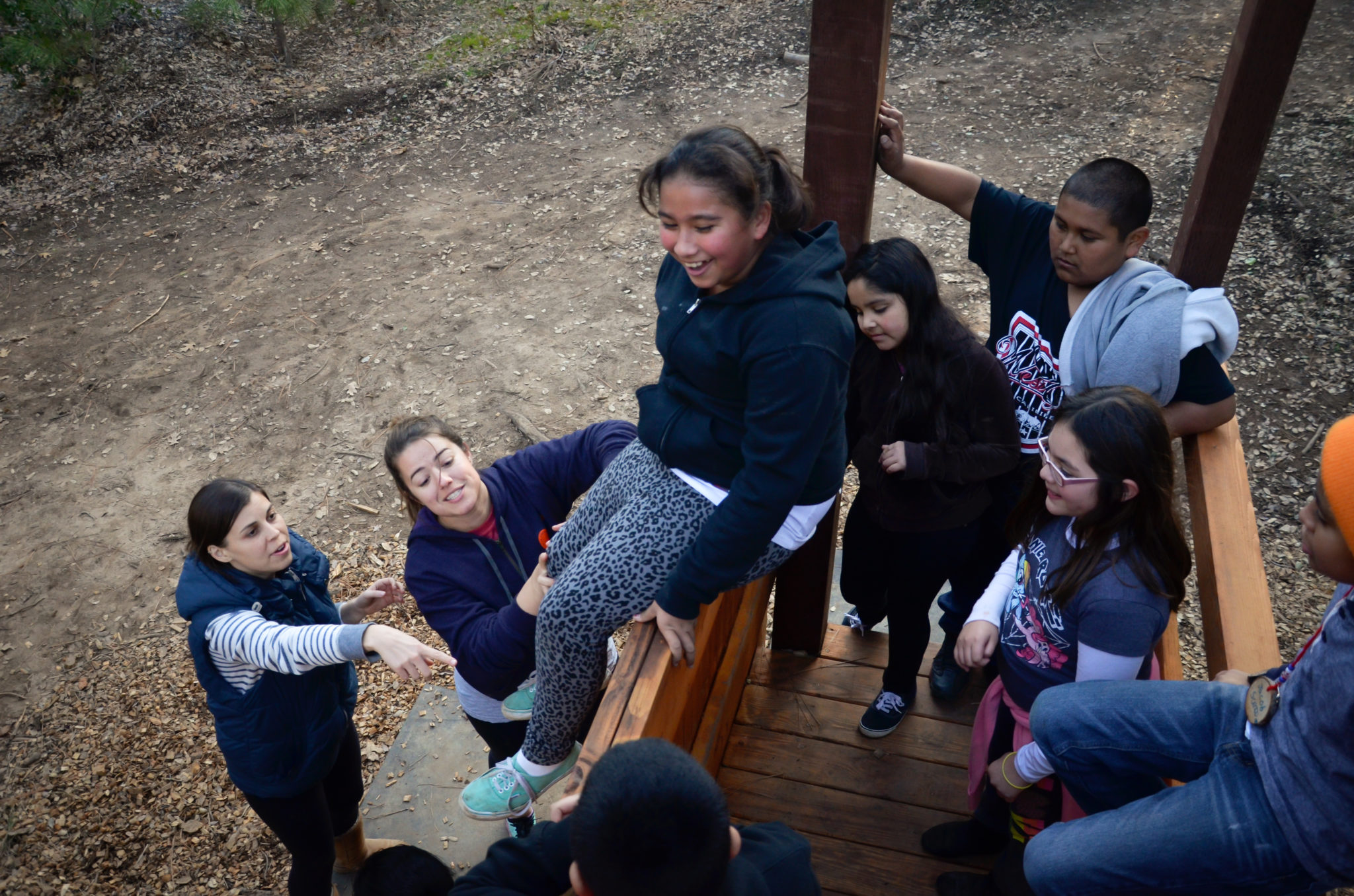 Ms. Merz (far left) and Ms. Johnson (right of Ms. Merz) designed science camp at Tuolumne Trails four years ago. While teachers for different schools take the lead for their respective camps, Johnson and Merz took the lead to ensure our Rocketeers could all enjoy this unique opportunity. 